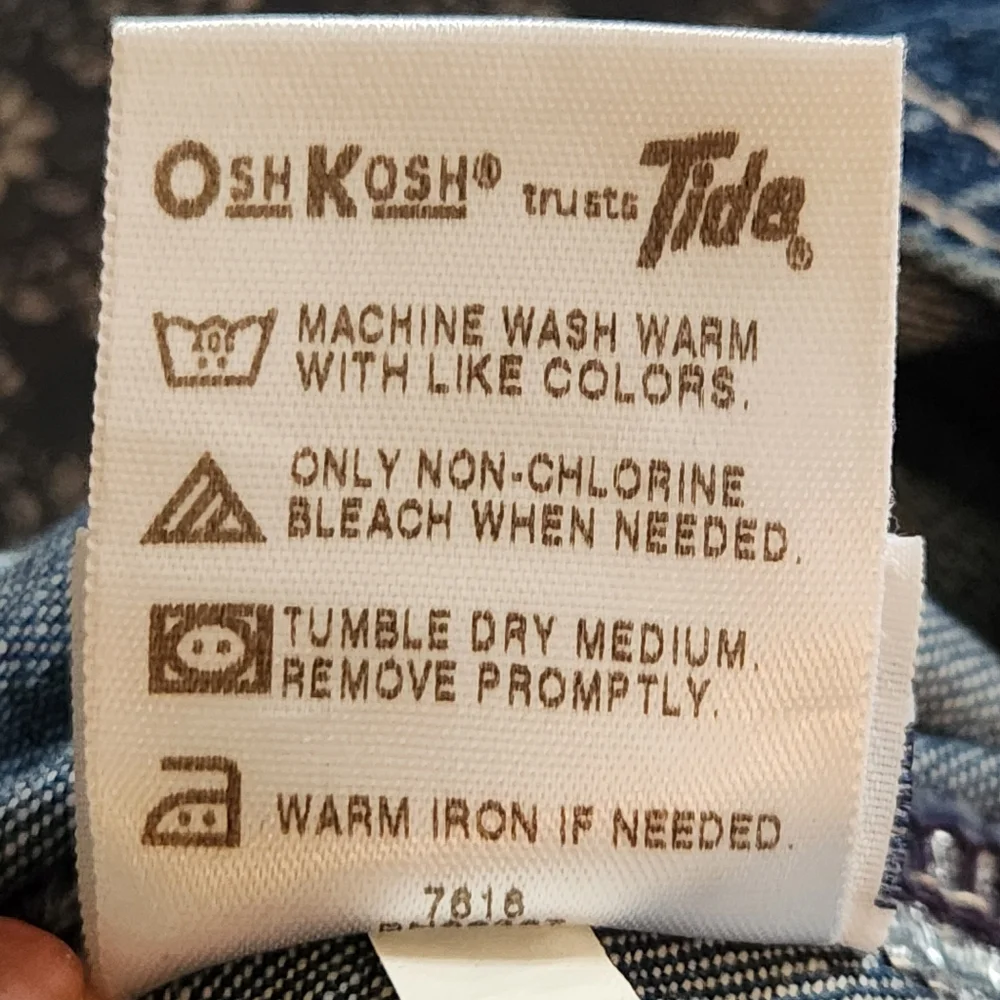 NWT 90s OshKosh B'gosh Overalls With Tide Partner Interior Tag Size 4 - Picture 7 of 8